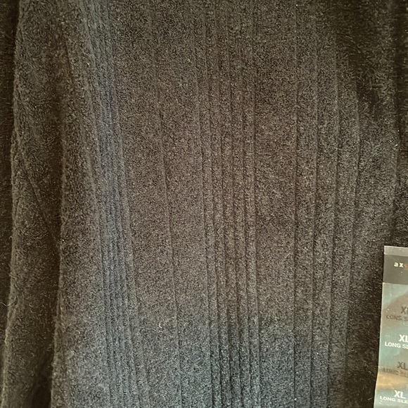 NWT Pull-over Axcess men’s long sleeve 1/4 zip Black fleece size XL soft - Picture 5 of 6